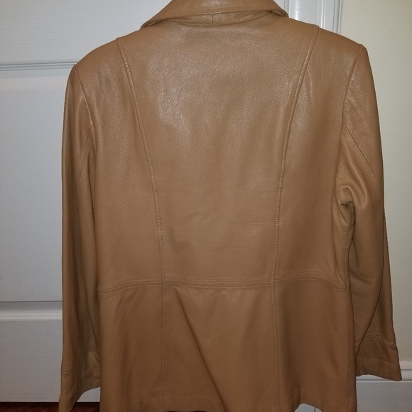 Leather jacket- soft, camel colored leather - Picture 4 of 6